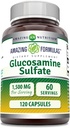 Amazing Formulas Glucosamine Sulfate Supplement TEN 1500 Mg Por Serving TEN 120 Capsules Silencio No-GMO TEN Gluten-Free TEN Made in USA