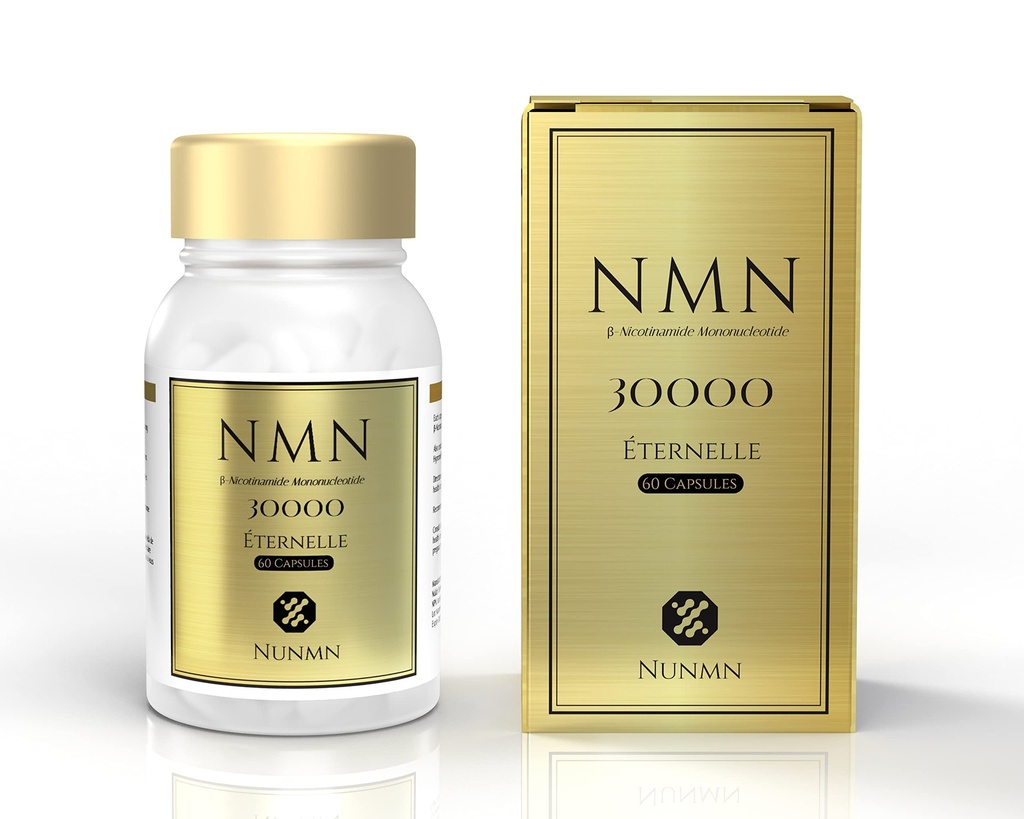 NUNMN NMN 30000 Éternelle β-Nicotinamide Mononucleotide Supplement, 60 Capsules