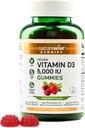NatureWise Vitamin D3 5000 UI Gummies - Mixed Berry Flavor - Vegan D de Lichen, Pectin Based, Immune Support for Adults, Muscle & Bone Strength - Gluten Free, Non-GMO - 60 Count[1-Month Supply]