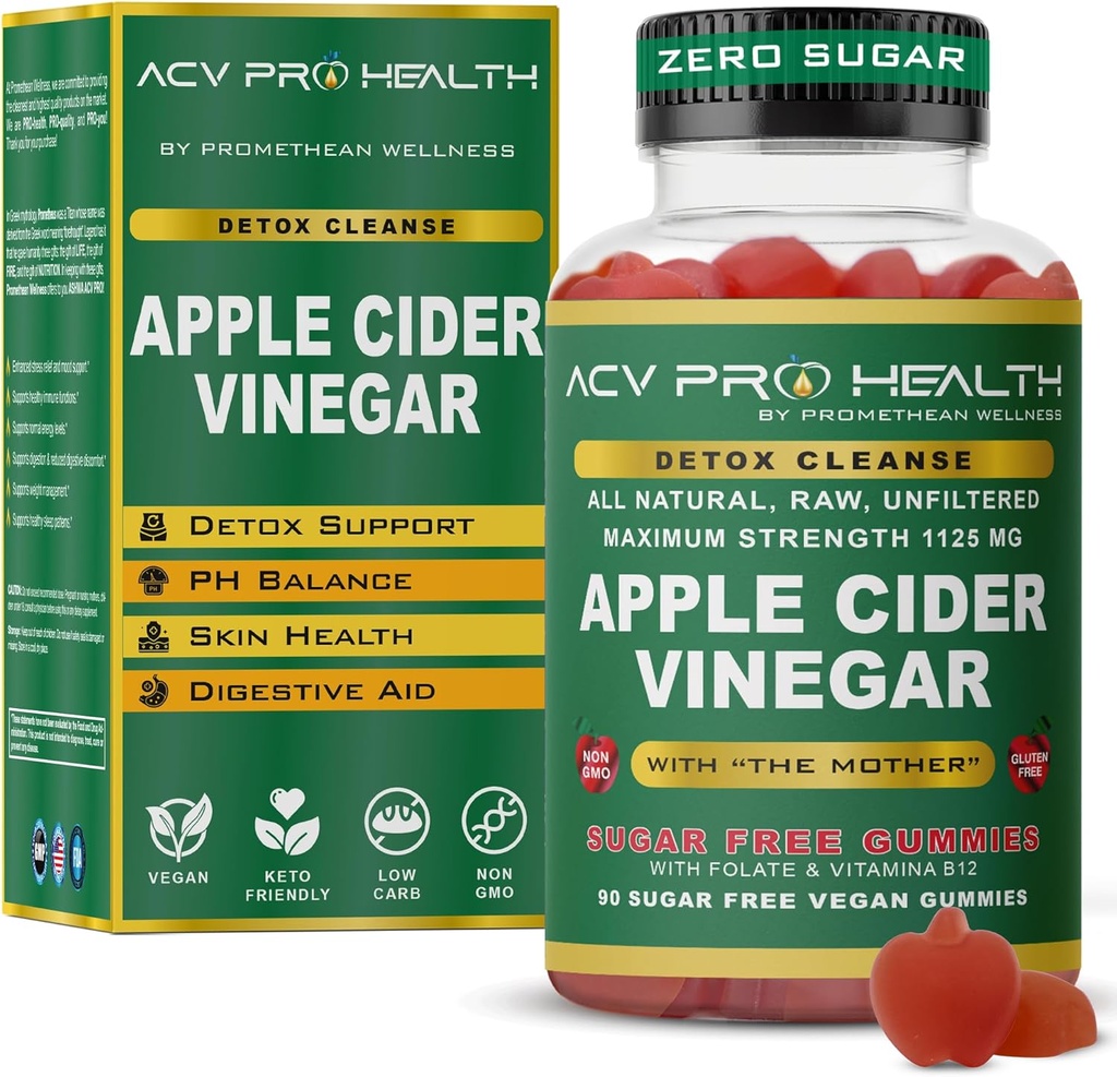 2-Pack Manzana Vinagre Gummies Azúcar Gratis - ACV with Sugar Makes No Sense! Low Carb Advanced Keto Acv Gummies Keto Gummy Detox Limpiar Golo