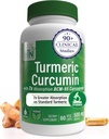 Salud Thru Nutrición Turmeric Curcumin Complejo 500mg Suplemento Silencio como BCM-95 Curcugreen Clínicamente estudiado Silencio Certificado Vegan (Pack de 60)