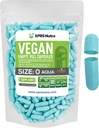 XPRS Nutra Size 0 Empty Capsules - 100 Count Empty Vegan Capsules - Vegetarian Pills - DIY Relleno de cápsulas vegetales - Cápsulas de píldoras vegetarianas para suplementos Do-It-youself (Aqua)