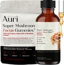 Auri Focus Gummies & Brain Boost Elixir Bundle - Super Mushroom Focus Gummies & Lion’s Mane Liquid Elixir - Función Cognitiva & Suplemento de Claridad Mental - 60 Gummies y 60ml Elixir