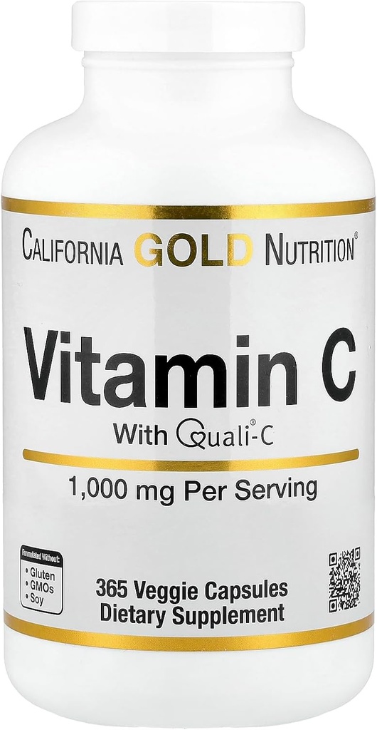 Lake Avenue Vitamina C Suplemento Nutrición - Destacando Ácido Ascórbico Quali-C - Immune Support - Promueve la respuesta saludable de los inmunes - Vegan Friendly - Gluten Free, Non-GMO - 1,000 mg - 365 Veggie