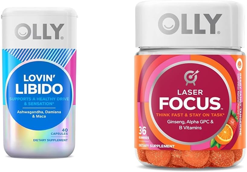 OLLY Lovin Libido Capsules for Women, Laser Focus Gummies with Ginseng, 36 Conde