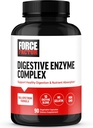 FORCE FACTOR Complejo de Enzimas Digestivas para apoyar la salud digestiva, la salud de Gut y proporcionar alivio de ruborización para mujeres y hombres, enzimas digestivas Full-Spectrum 10, no transgénicos, 90 cápsulas