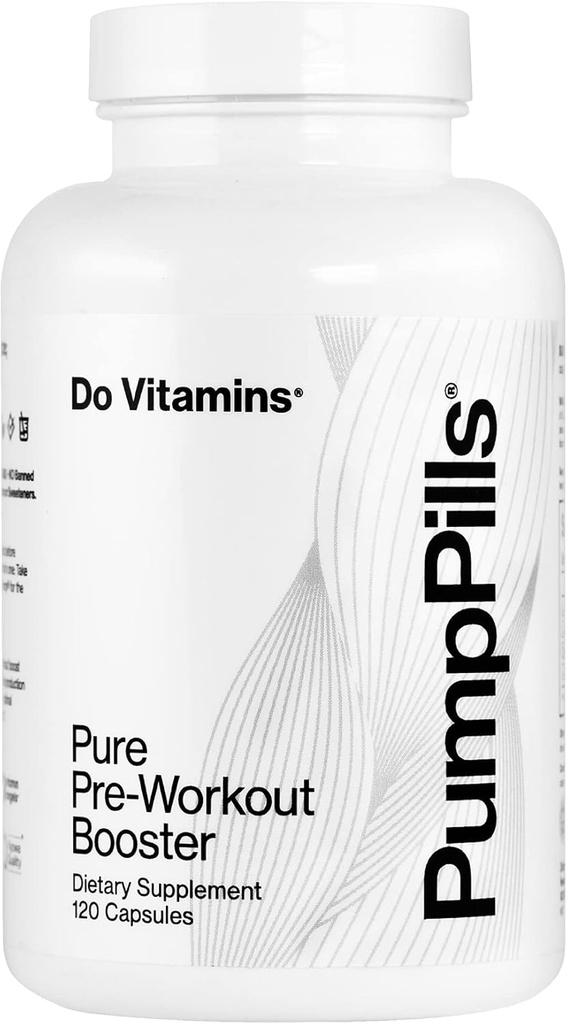 PumpPills Nitric Oxide Supplements for Men & Women - L Citrulline L Arginine Supplement - Stimulant Free Pre Workout Pills - Nitric Oxide Booster - Vegan, Paleo, Keto (120 cápsulas)
