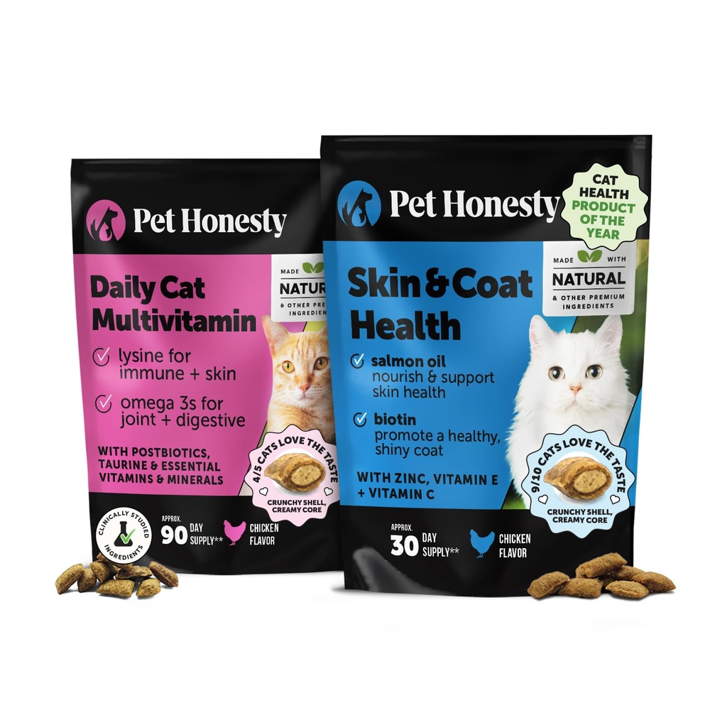 Cat Multivitamin & Skin Health Virtual Bundle – Multivitamin Chews 90 Day + Skin & Coat Health Chews 30 Day Supply