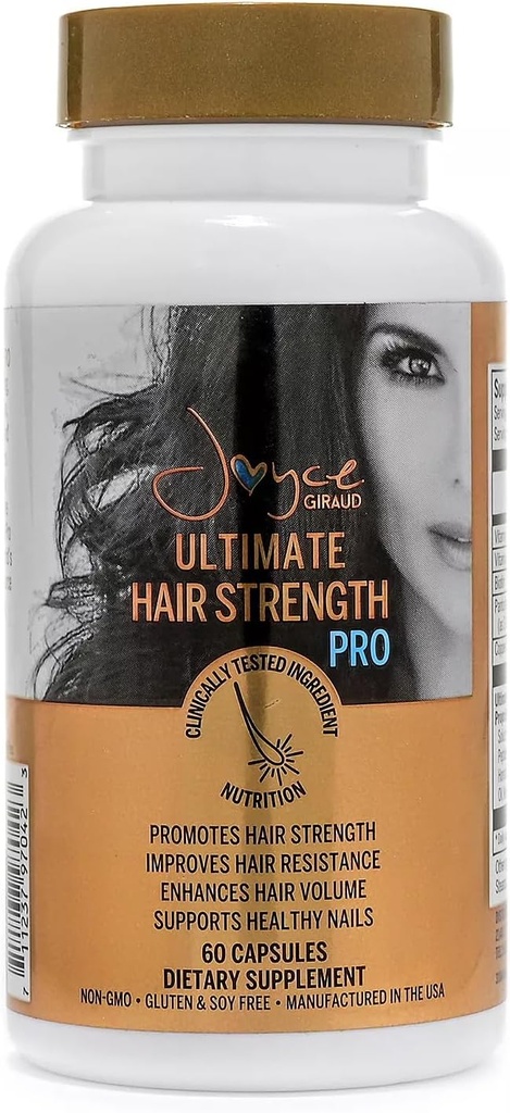 Joyce Giraud Ultimate Hair Strength Suplementos 30-Day Supply, Formulado científicamente para reducir la pérdida del cabello, 60 cápsulas