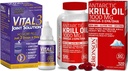 Vital 3 Joint Solution® Clinically Provenido Liquid Knee Relief + Antártico Krill Oil 1000 mg con Omega-3 EPA, DHA