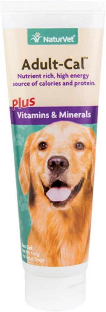 NaturVet Adult-Cal Nutritional Gel Plus Vitaminas y Minerales para Perros, 5 oz Gel, Made in the USA