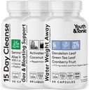 Juvenil & Tonic 3X Bloating Pills for Puffiness, Water Debloat, Stomach, Gut & Colon Cleanse Detox  with Liquid Activated Charcoal, Coconut & Peppermint Oil, Senna Leaf & More  durable 150 Capsules