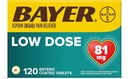 Bayer Aspirin Regimen , 81mg Enteric Coated Tablets, Doin Reliever/Fever Reducer, 120 Conde