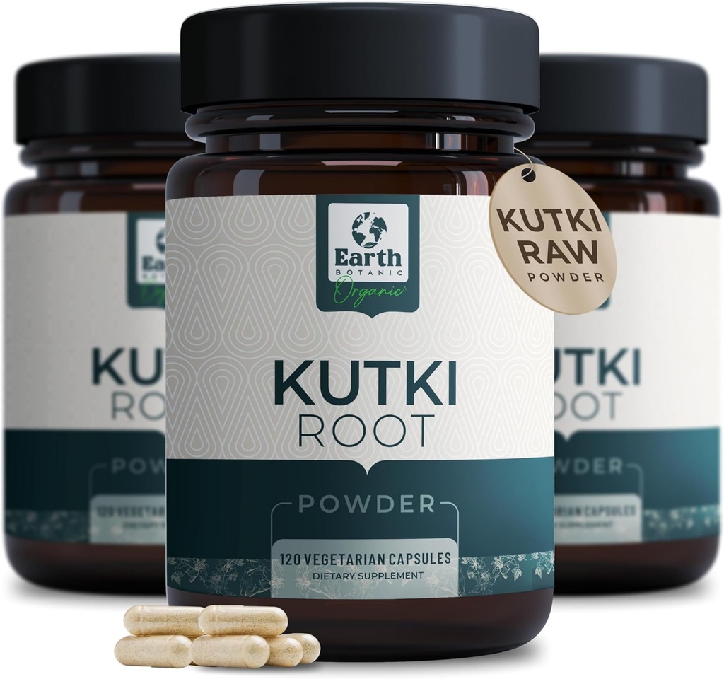 Kutki Root Powder 1000 mg 120 cápsulas (Picorohiza Kurrooa) 60 días de suministro