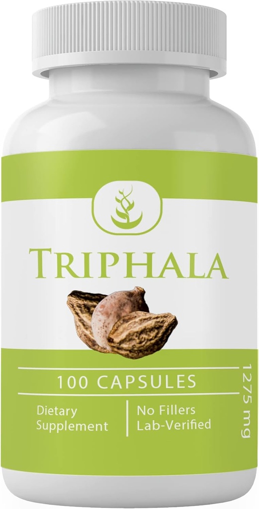 PURE ORIGINAL INGREDIENTES Triphala Powder, (100 cápsulas) Siempre puro, sin aditivos ni artillería, laboratorio verificado