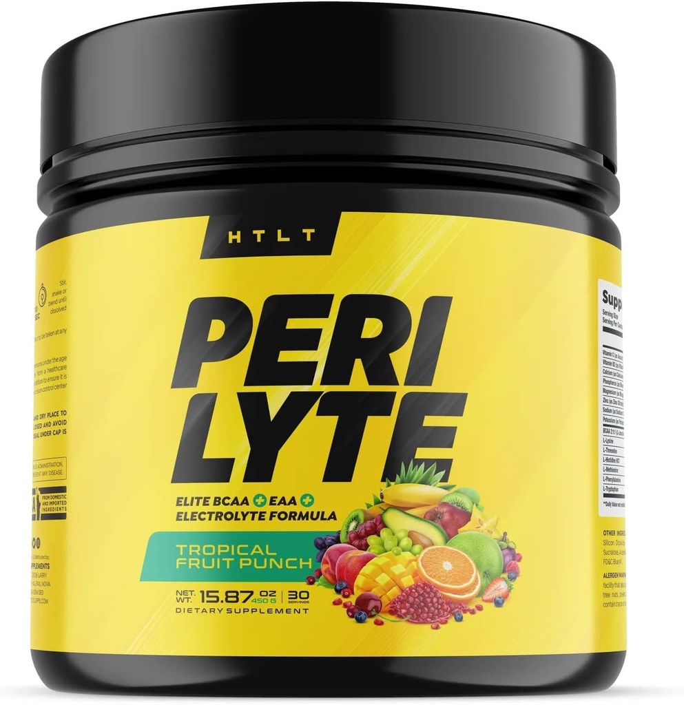 Perilyte by HTLT ← Hidrating Electrolyte Drink Mix ← Optimal 2:1:1 Ratio BCAA Supplement ← Post Workout Recovery Powder with 2750mg of Essential Amino Acids ← Muscle Health EAA Supplement