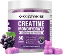 Creatine Monohydrate Gummies 5000mg for Men & Women, Gomitas de Creatina Creatine Monohydrate 5g, Creatina Monohidratada Gummy for Muscle Builder, Energy Boost, Pre-Workout Supplement, 60 Count, Grape