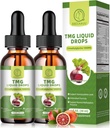 TMG Supplements 1000MG - Trimetilglycine Liquid Drops, Betaine High Absorption, Supports Methylation, Liver Wellness & Cognitive, Non-GMO, Vegan, Blood Orange Flavor, 1 Fl.Oz (2 Pack)