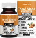 Extracto total de la raíz de Maca – 30:1 Extracto, Max Potency tención optimizado para los nutrientes activos Macamides + Macaenes (13.000 mcg Por Serving) Maca Root Capsules for Women & Men (60 cápsulas)