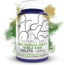 Nootropics Depot High Bioavailability Noble Kava Tablets tención 1000mg Silencio 30 Cuenta Silencio Mínimo 10% Kavalactones Silencio Retracto de Agua Tradicional mejorado