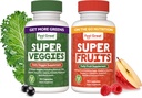 Sentir Grandes Suplementos de Frutas y Vegeta ← 20+ Super Rojos & Verdes para la Energía Natural Apoyo Silencioso Fruta Vegana y Vitaminas Veggie TENIDO 2 Pack de 90 Cuenta Cada