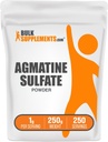 BulkSupplements.com Polvo de Sulfato Agmatine - Suplemento de óxido nítrico, pólvora de entrenamiento previo - Sin sabor, 1g por servicio, 250g (8.8 oz) (Pack de 1)