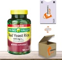 Rice de levadura roja 600 mg cápsulas • Suplemento herbal • Apoyo a la salud cardíaca • Sin gluten • 120 Cuenta por Spring Valley + Pegatina de Vena (Pack of 1)