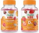 Calcio habitable con vitamina D niños + Vitamina D Niños, Gluten Free, GMO Gratis, Chewable Gummy