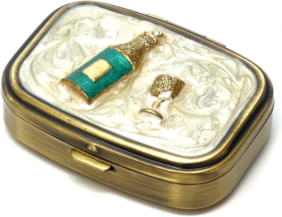9327 Rectangular Pequeña caja de píldoras Organizador Crema Blanca Brazalete Mujeres Travel Pill Case Purse Pocket Container Medicina diaria portable Vitamina Caja Suplemento de medicamentos Mini Almacenamiento