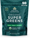 Antigua Nutrición Super Verde Polvo, Polvo Ecológico Superalimentario con Probióticos Hecho con Spirulina, Clorella, Matcha y Enzimas Digestivos, 50 Servimientos, 14.1 oz