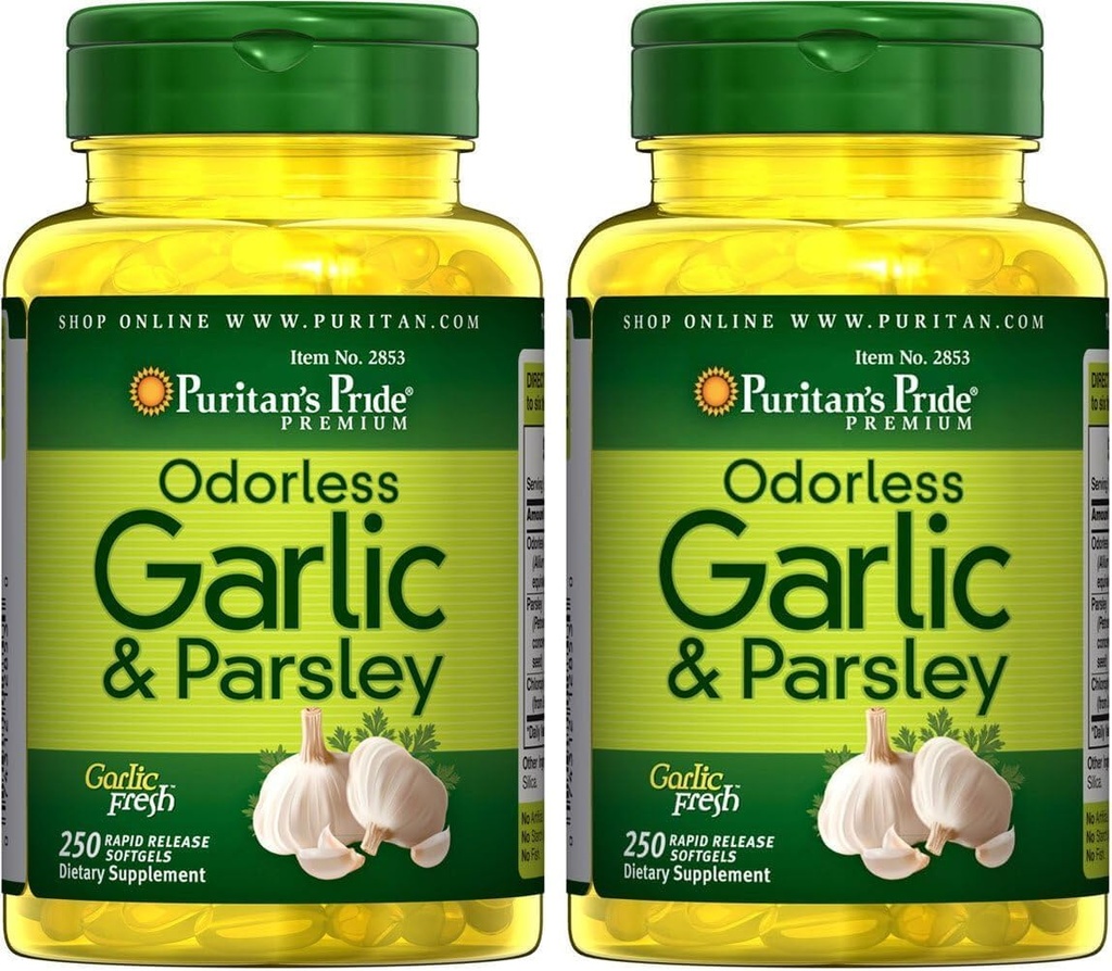 Pride de Puritan Ajo sin olor & Parsley 500 Mg / 100 Mg, 250 Cuenta (Pack de 2)