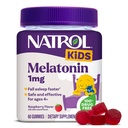 Natrol Kids Melatonin Gummies 1mg, Melatonina infantil para el descanso, 60 gomas de sueño sabor a fresa, 60 días de suministro