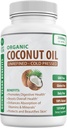 Ecologic Coconut Oil Capsules 2000mg - 100% Extra Virgin, Cold Presionado para la piel sana, crecimiento extra del cabello, cuidado de uñas, cerebro de botadura - 120 Softgels - Puro sin refinar ' No GMO Píldoras - Rico en MCT