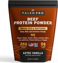 Paleo Pro 26G Beef Protein Powder - Grass Fed Protein Powder Isolate - Pure Animal Based Pastured " Cage-Free TEN Dairy " Gluten Free, Natural " Clean Proteins for Paleo " Keto - 15 Days Supply Vanilla