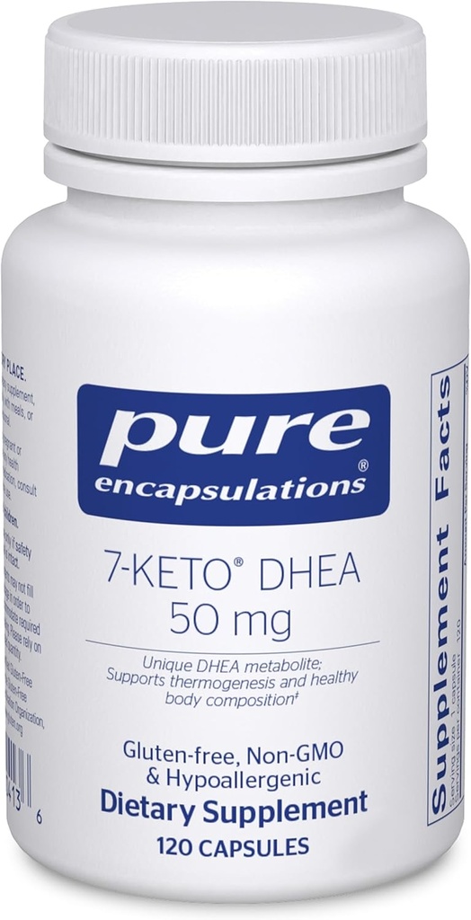 Encapsulaciones puras 7-Keto DHEA 50 mg Metabolito Suplemento de Apoyo a la Termogénesis y Composición del Cuerpo Saludable*