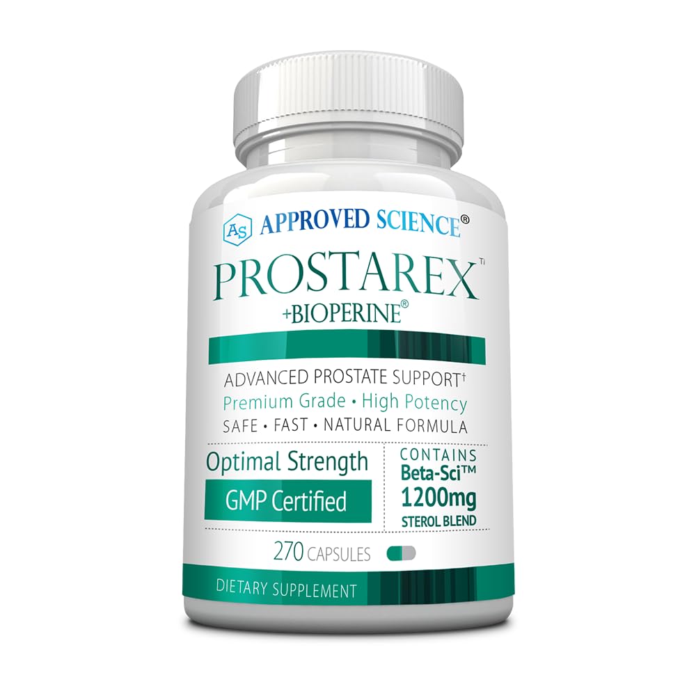 Approved Science Prostarex - Suplemento de próstata - Saw Palmetto, 1200mg Beta-Sitosterol, Bioperina - 270 cápsulas - 3 meses de suministro