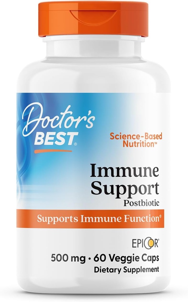 Médicos Mejor Apoyo Inmunitario Postbiótico, Apoyo Función Inmunitaria, No GMO, Gratuito, Vegan 60 Veggie Caps