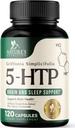 5 HTP 200mg capsules Vegetarian Suplemento - 5HTP Plus Calcium for Brain Support - Extra Strength Griffonia Simplicifolia 5-HTP Fórmula - 5 Hydroxytryptophan - Gluten Free " Non-GMO - 120 cápsulas