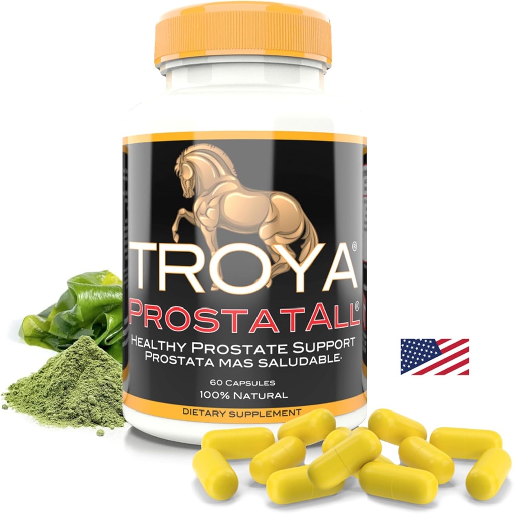 Suplemento de TROYA – Saw Palmetto, Zinc, Stinging Nettle & Pumpkin Extract – 60 cápsulas – apoya la función de salud de próstata