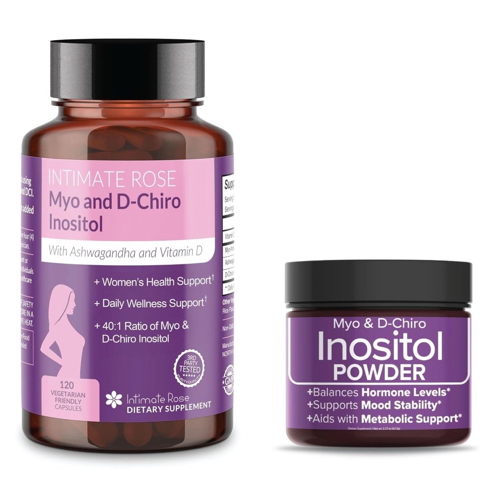 Guardar 10% en Ultimate Inositol Wellness Bundle – Myo-Inositol & D-Chiro Inositol Suplemento Capsules + Polvo para Equilibrio Hormonal &amp; Apoyo PCOS