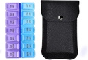 VOFOON Organizador de píldoras de viaje 2 veces al día, PU Caja de píldoras portátiles de cuero para mujeres / hombres, 7 días AM caja de píldoras con píldoras de bolsillo de viaje Organizador de medicamentos para vitaminas Medicina suplementos de aceites de pescado (pequeña)