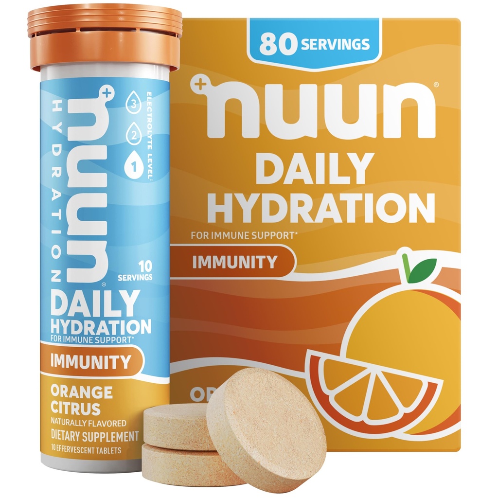 Nuun, Citrus Orange Immunity Box 8 Count, 1.9 Ounce