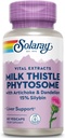 SOLARAY Fitooma de leche con Artichoke, Dandelion y Ginger - Extracto de leche que proporciona 15% Silybin - Suplemento del hígado - Garantía de 60 días, Lab Verified - 60 Servimientos, 60 VegCaps