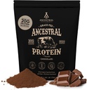 Suplementos ancestrales Grass Fed Protein Powder, Chocolate, Beef Bone Broth Based w / Órganos de carne " Setas orgánicas, Apoyo a la Salud Gut, Suplemento de alta proteína, 20g Proteína por servicio, 30 días de suministro