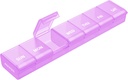 Organizador semanal de píldoras AUVON con diseño de apertura sin esfuerzo, caja de píldora amigable de la artritis, organizador de píldoras libre de BPA 7 días, lindo & portátil Causa de la píldora para vitaminas, suplementos y medicamentos