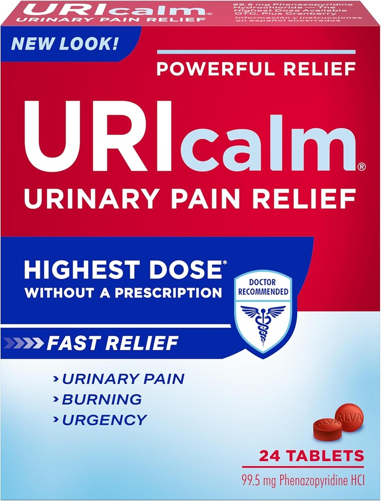 Uricalm Max - Fuerza máxima - Prompt Relief of UTI Pain, Burning, Urgency & Aumento de frecuencia - 24 Conde