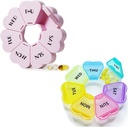MOLN HYMY Cute semanal Pill Box 7 Day, Heart Shaped Pill Case Organizer 1 vez al día, Purple Pink Pill Container Once Daily, Dispensador de Medicina Grande para Vitamina/Fish Oil/Medication/Supplements
