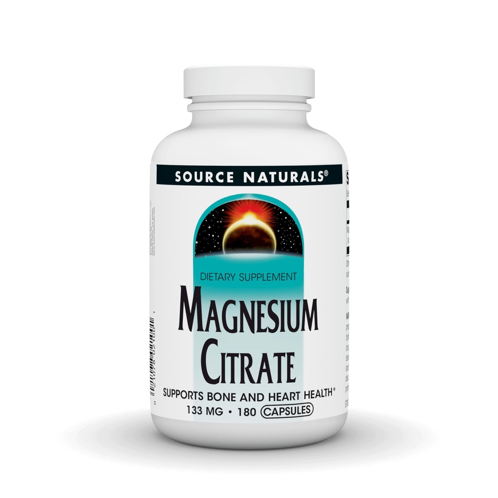 Fuente Natural Citrato de magnesio, soporta el hueso y la salud cardíaca* 133 mg - 180 cápsulas