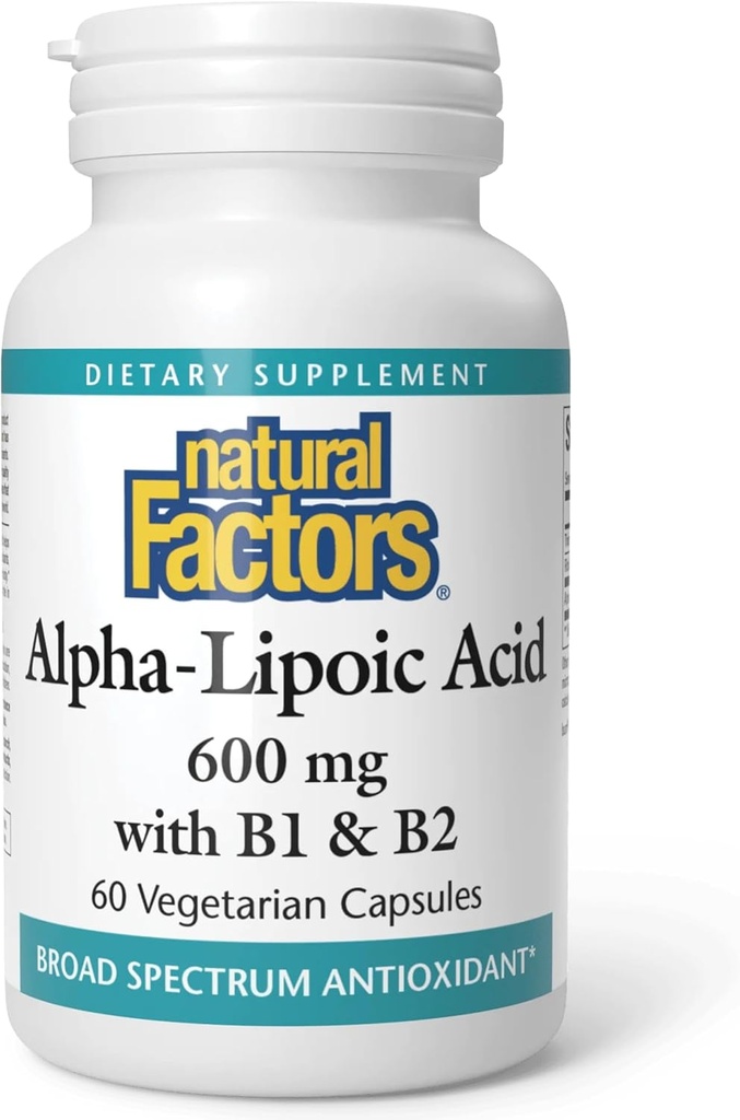 Factores naturales Ácido alfa-Lipoico + B 600 mg, 60 cápsulas