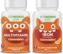Niños multivitamin Chewables + hierro 10 mg + vitamina C Chewables Bundle